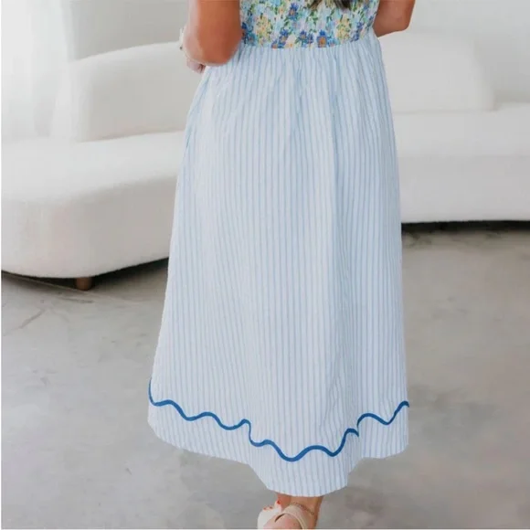 Impressions French Countryside Stripe Midi Dress - Picture 4 of 11